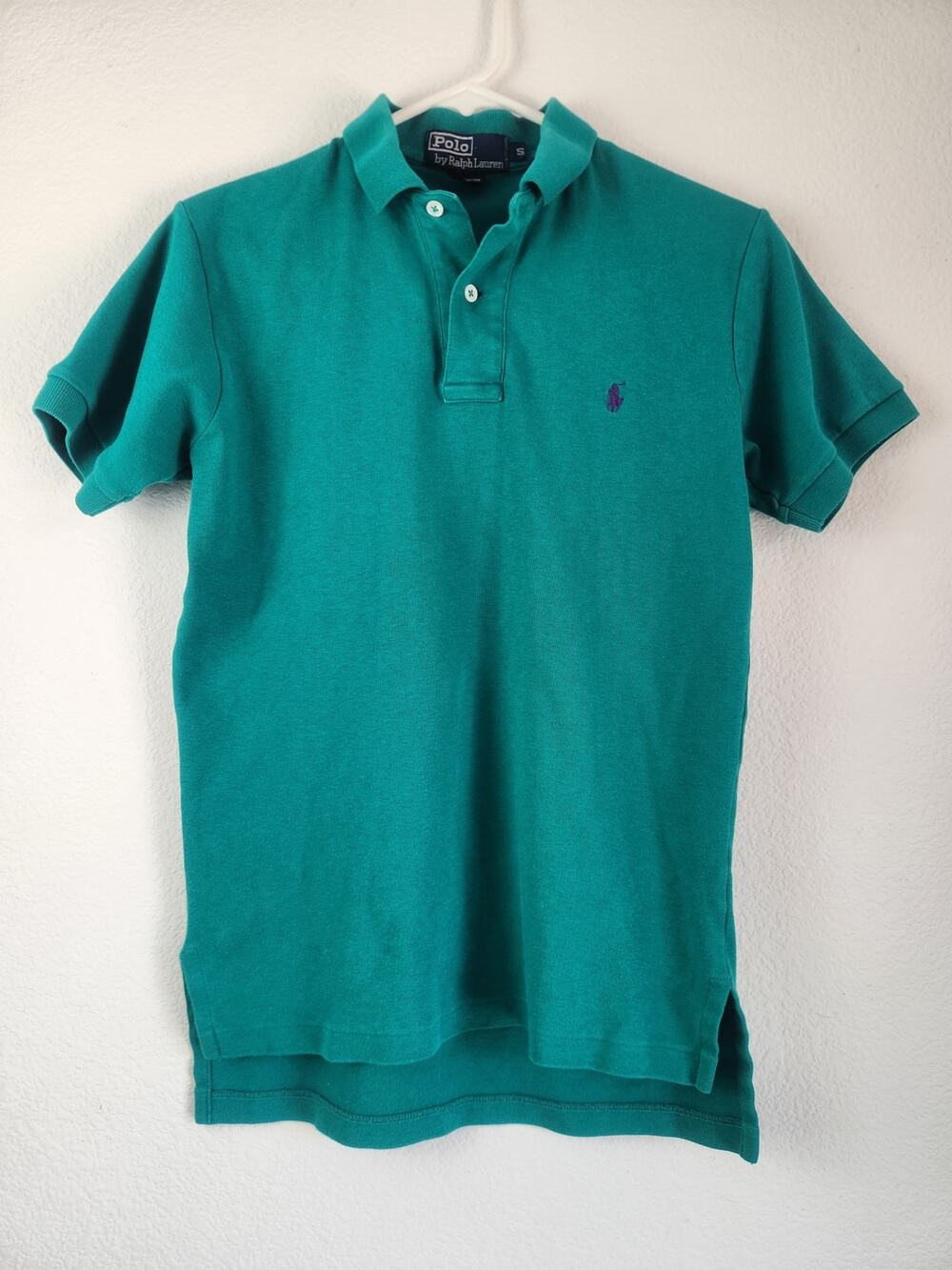 Vintage Polo Ralph Lauren Polo Shirt Short Sleeve Men Size Small Blue/Green
